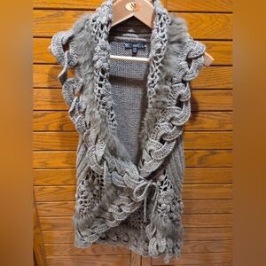 Gray Knit Sweater Vest